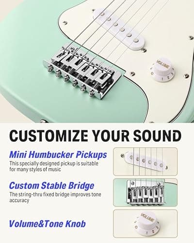 Donner 30 Inch Junior Electric Guitar Beginner Kit ST Style Mini Electric Guitar Starter Package for Teens with Amp, 600D Bag, Tuner, Picks, Cable, Strap, Extra Strings DSJ-100 3