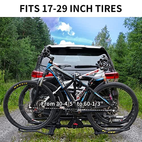 WEIZE Hitch Bike Rack, Wobble Free Smart Tilting Folding Bicycle Car Racks for Standard, Fat Tire and Electric Bike, 2-Bike 160 lbs Capacity, 2-inch Receiver 5