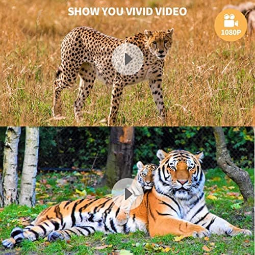 WOSODA 2 Pack Trail Cameras with Night Vision Motion Activated Waterproof,30MP Game Camera,1080P HD Trail Cam with SD Card for Wildlife Monitoring,Outdoor Scouting & Security 5