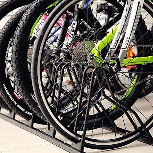 CyclingDeal Bicycle Floor Parking Rack Stand - for Mountain MTB Road Bike - Indoor Home Garage Storage - Classic 6 Bikes 8