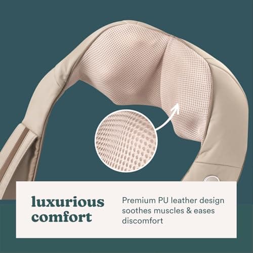 HoMedics Shiatsu Deluxe Neck & Shoulder Massager with Heat | Shiatsu Massager, 3 Speeds, Changes Direction | Muscle Kneading for Neck, Shoulders, Back, & Legs, Portable, Convenient Straps | Thera-P 6